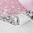 thumbnail image 5 of meiyoeat Girly Sequin Print Bow Quilt Full for Girls Women, Princess Gemstones Full Bedspread Sets, Pink Silver, 3-Piece, 5 of 7