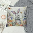 thumbnail image 2 of JEUXUS Easter Lumbar Pillow Cover Easter Pillow Cases Bunny Eggs Floral Butterfly Throw Pillow Covers Spring Holiday Purple Decor Oblong Pillowcase Rabbit Cushion Case Easter Day, 2 of 5