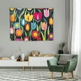 thumbnail image 2 of ONETECH  Colorful Tulips Wall Decoration Tapestry (Horizontal Pattern) Bedroom Living Room Tapestry Room Tapestry, 2 of 7