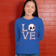 thumbnail image 4 of Love Text Skull Women's Long Sleeve T-shirt Vivid Pink Bone Cute Gothic Skeleton Romance Art Valentine Spooky Halloween, 4 of 7