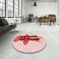 thumbnail image 4 of Ahgly Company Machine Washable Indoor Round Transitional Red Area Rugs, 5' Round, 4 of 7