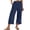 Navy, variant on Lzobxe Capri Pants for Women Stretch Control Wide Leg High Waisted with Pockets,Size S-3XL