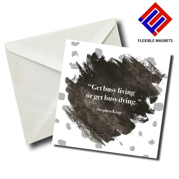 Get Busy Living or Get Busy Dying Inspirational Quote Magnet for refrigerator. Great Gift! By Flexible Magnets