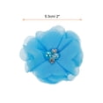 thumbnail image 2 of Artificial Rhinestone Chiffon Flower Heads, Lake Blue Faux Flowers 2 Inch 12Pcs, 2 of 5