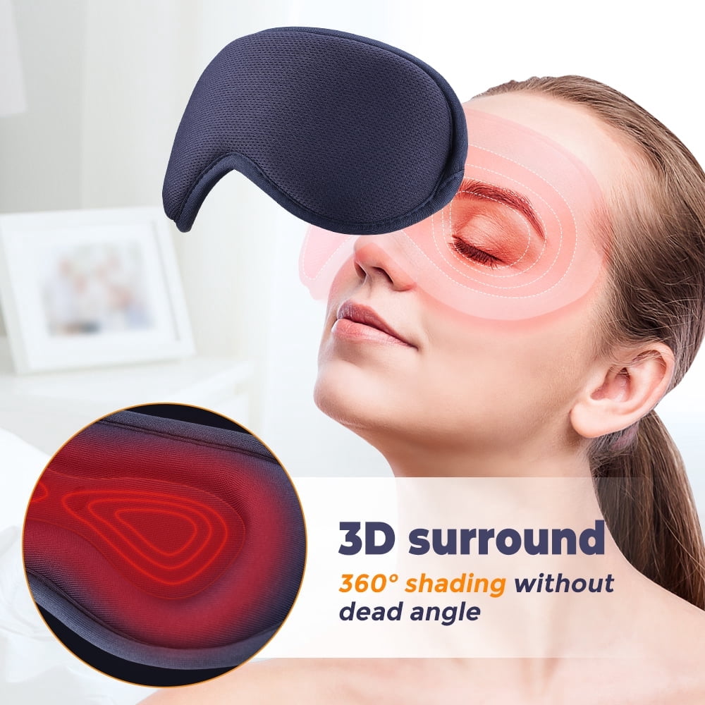 Heated Eye Mask, Warm Eye Compress Mask with Vibration Massage, USB Electric Eye Heating Pad with Temperature & Timer Control, Eye Mask for Fade Black Eye Tired Eyes Puffy Eyes