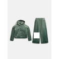 thumbnail image 2 of Athletic Works Girls Velour Hoodie and Wide Leg Pants Set, 2-Piece, Sizes 4–18, 2 of 4