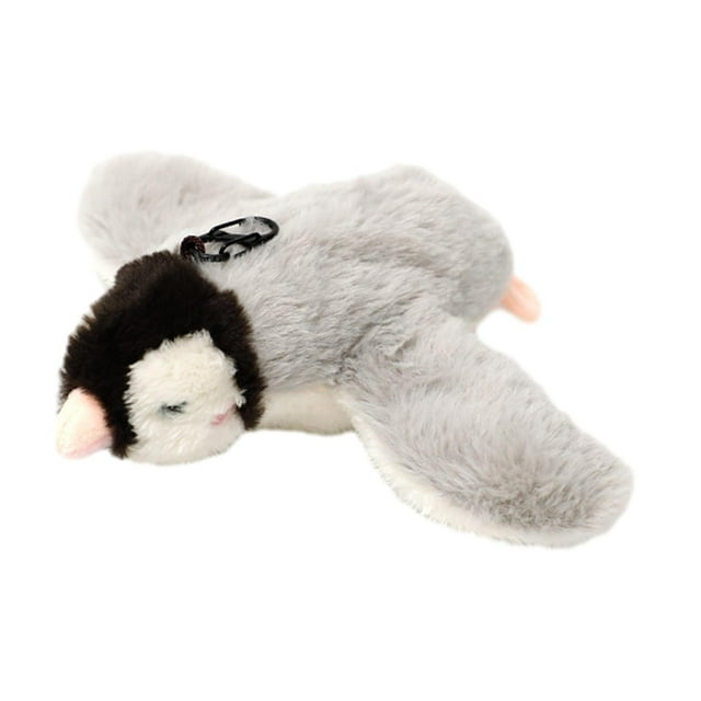 Juguete interactivo para gatos, lavable, con alas aleteantes, activado por el tacto pingüino gris