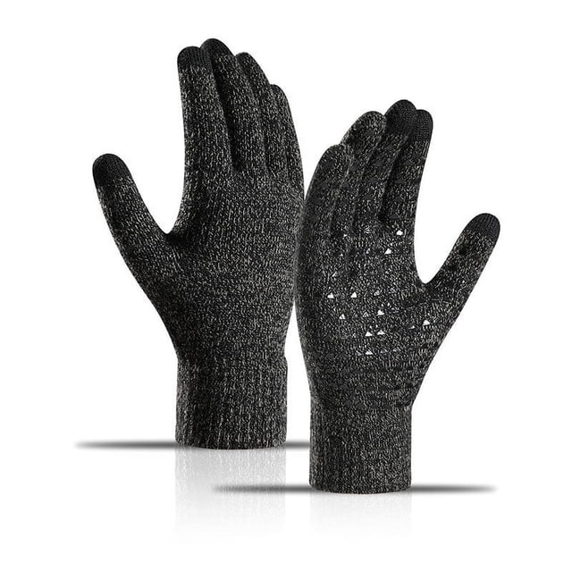 Guantes de punto de terciopelo de otoño gruesos con pantalla táctil de punto a prueba de frío antideslizantes con impresión offset guantes cálidos de invierno para montar