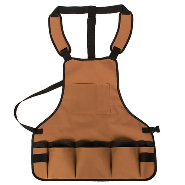 Toystoory Delantal de tela Oxford para herramientas de trabajo, resistente al agua, ajustable, con múltiples bolsillos, para hombres y mujeres, babero Jardín y Patio Café Toystoory HA059388-01B