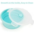 thumbnail image 4 of Silicone Collapsible Food Storage Containers/Storage Bowls with Lids – Set of 4 Round Silicone Lunch Containers – Microwave and Freezer Food Containers (Blue), 4 of 9