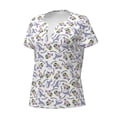 thumbnail image 3 of Wukai Monkey Submarine Captain Casual V-Neck Graphic Tees for Women: Lightweight and Breathable Summer Tops with Stylish Design-Small, 3 of 8