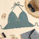 thumbnail image 2 of Crochet Bra Top Tied V Neck Soft Slim Hollow Out Fashion Halter Neck Knitted Bikini Top for Women, 2 of 5