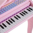 thumbnail image 7 of Qaba 37 Key Kids Toy Baby Grand Digital Piano with Microphone and Stool - Pink, 7 of 7