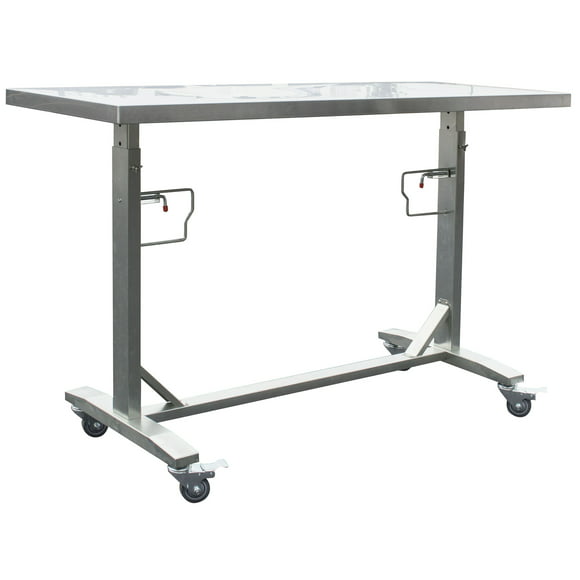 Buffalo Tools Stainless Steel Adjustable Height Workbench with Rolling Locking Casters