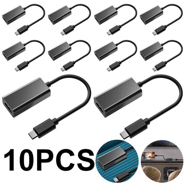 Adaptador de Cable USB Tipo C Likrtyny 10 Uds 4K USB3 1 Compatible para Microsoft