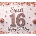 thumbnail image 4 of Flower Design Sweet 16 Banner Glittery Number Birthday Banner Happy Birthday for Teen Celebration Indoor Decor Festive Party, 4 of 8