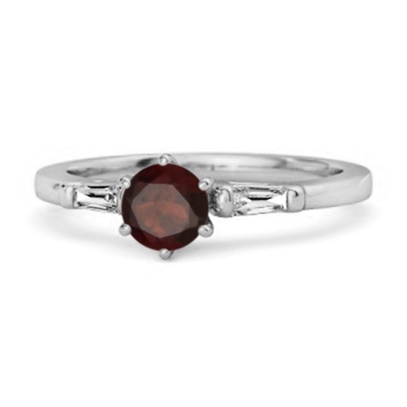0.10 Ct Garnet 925 Sterling Silver Solitaire Anniversary Mother's Day Gift Ring