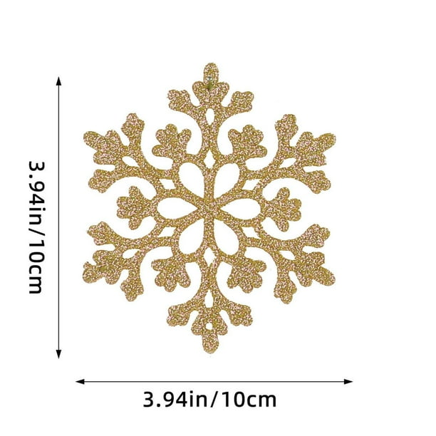 12pcs Snowflake Christmas Tree Decorations, 10CM Hollow Snowflake Pendant, plastic snowflake decorations, elegant snowflake tree ornaments, for bedroom, durable plastic material, lightweight hollow