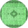 thumbnail image 1 of Ahgly Company Indoor Round Medallion Emerald Green Traditional Area Rugs, 8' Round, 1 of 4