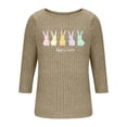 thumbnail image 5 of Pxxlle Cute Easter Shirts for Women Funny Rabbit Bunny Graphic Tees Casual 3/4 Sleeve Holiday T Shirts Loose Fit Round Neck Gift Tshirts for Women L, 5 of 7