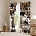 thumbnail image 3 of Feelyou Rustic Bear Deer Curtains Pack of 2 (42x84 Each), Hunting Wildlife Curtains Blackout, Vintage Patchwork Plaid Bedroom Curtains, Window Curtains Decor, 3 of 6