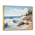 thumbnail image 2 of Designart "Coastal Serenity Rocky Beach painting II" Nautical & Beach Floater Framed Canvas Print, 2 of 7
