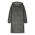 thumbnail image 5 of APEXFWDT Women's Sherpa-Lined Long Coat Full Zip Hooded Fleece Warm Puffer Coat Thicken Casual Parka Jacket for Winter Commute & Cold Outings,XXL,Dark Gray, 5 of 9