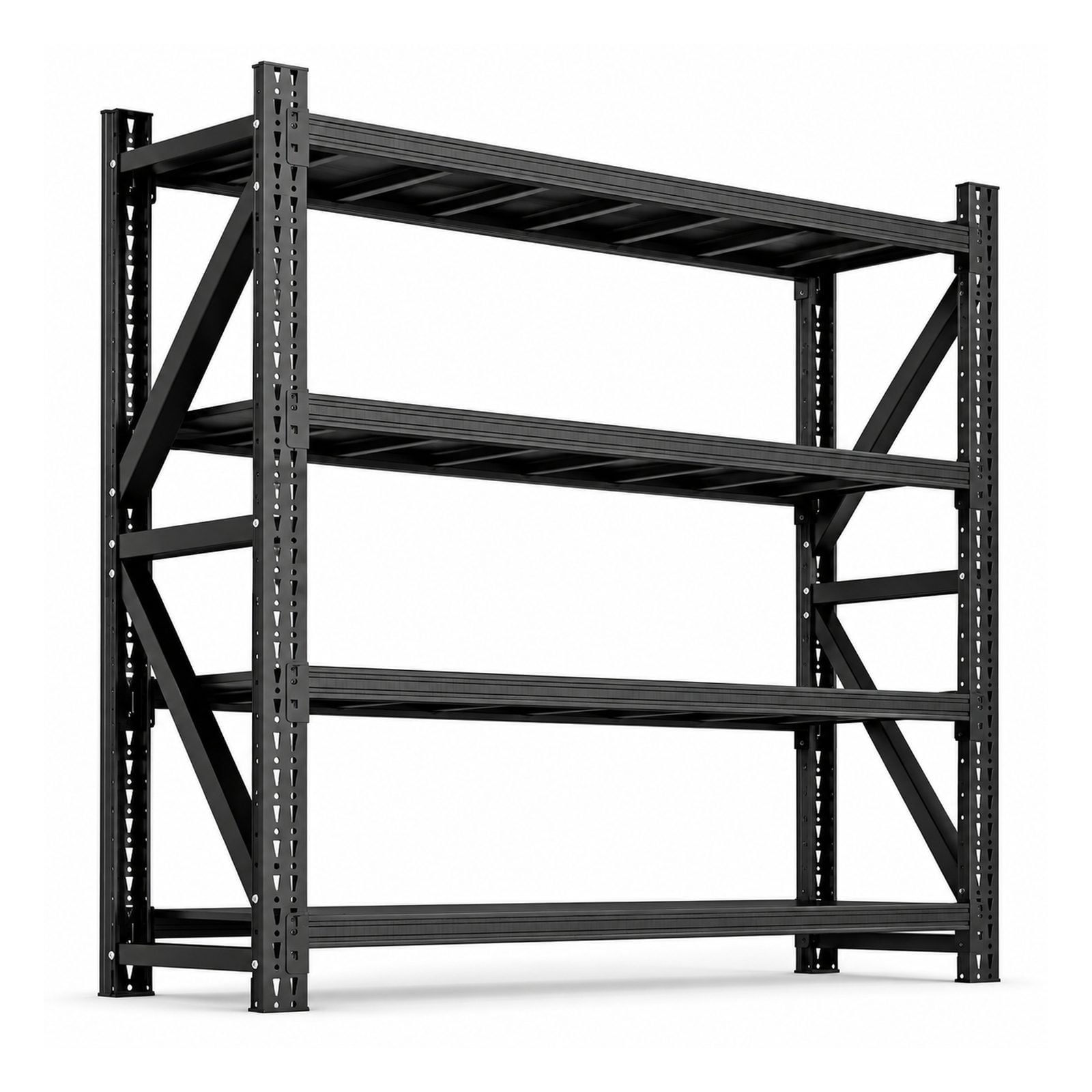 Heavy Duty 4 Tier Steel Garage Shelving Unit Industrial Metal Storage Rack with Large Capacity for Warehouse Shop Basement Sturdy Load-Bearing Shelves
