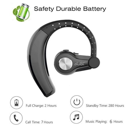 Bluetooth Headset,Wireless Earbud 5.0 Headset with Microphone, 10-Hrs Talking Time Cell Phone Bluetooth Earpiece, Car Bluetooth Headphones, For iPhone XR XS X 8 7 Plus 6s iPad Samsung Android,