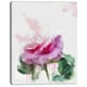 Tige Rose Rose avec des Éclaboussures de Peinture - Grande Œuvre d'Art en Toile Florale – image 2 sur 3