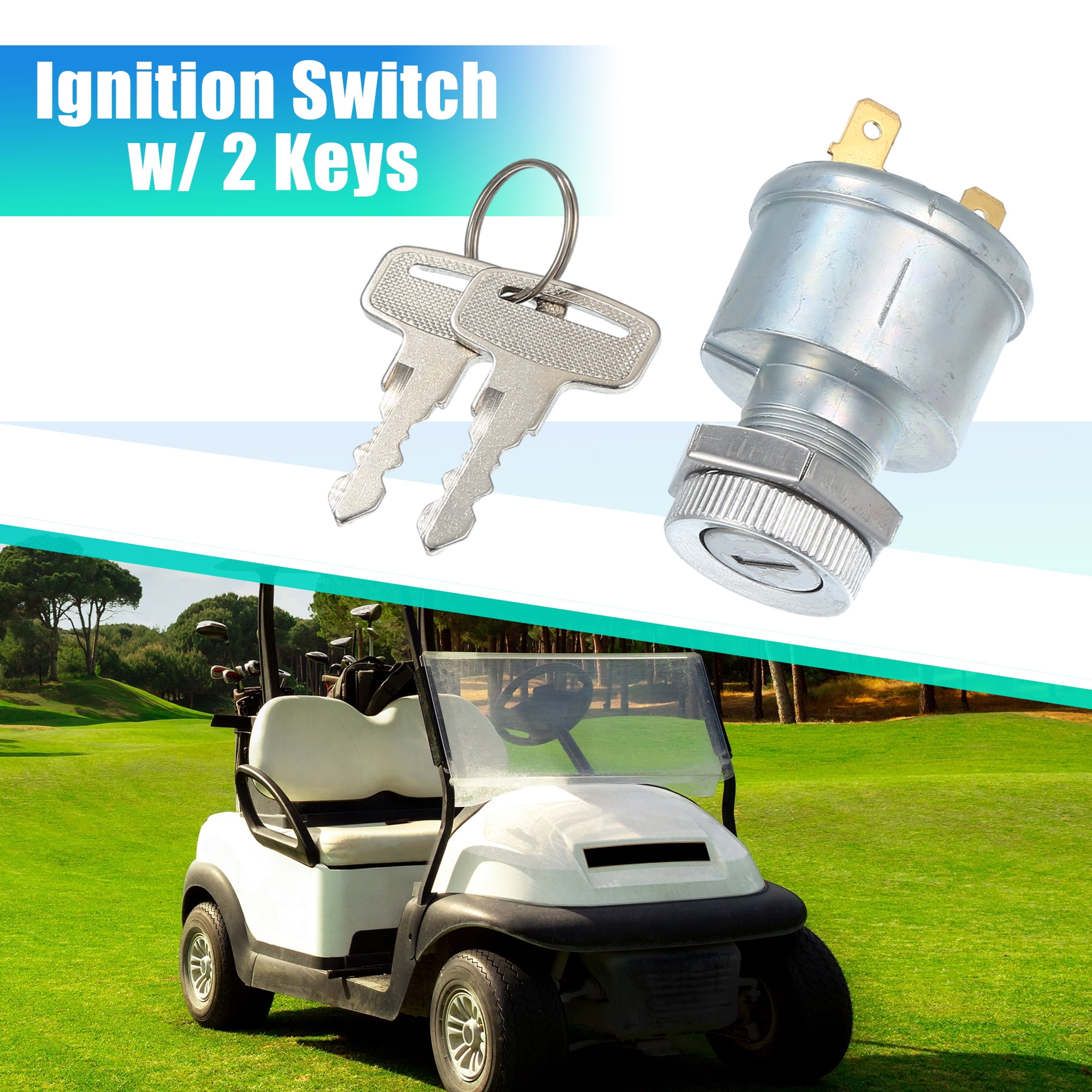 Unique Bargains Car Ignition Switch Alloy Lock Cylinder for EZGO Golf Cart 1981-Up