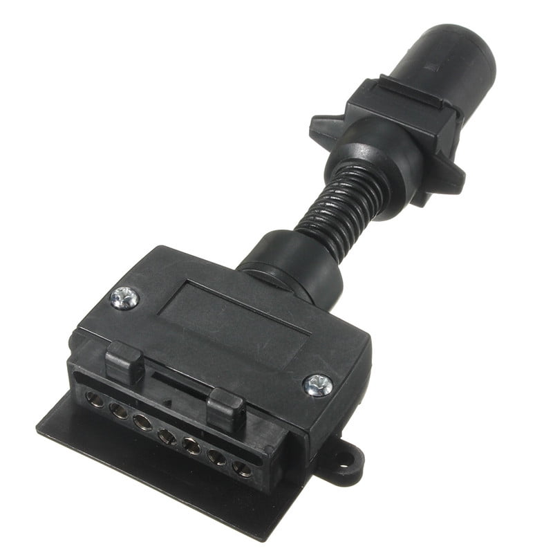 7 PIN Flat & Round Female Trailer Light Plug Connector Socket Caravan
