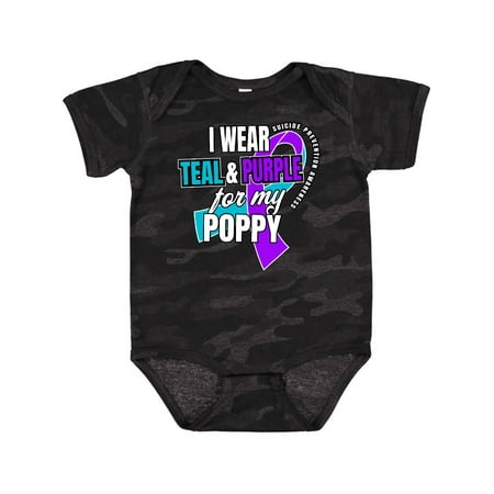 

Inktastic Suicide Prevention I Wear Teal and Purple for My Poppy Gift Baby Boy or Baby Girl Bodysuit