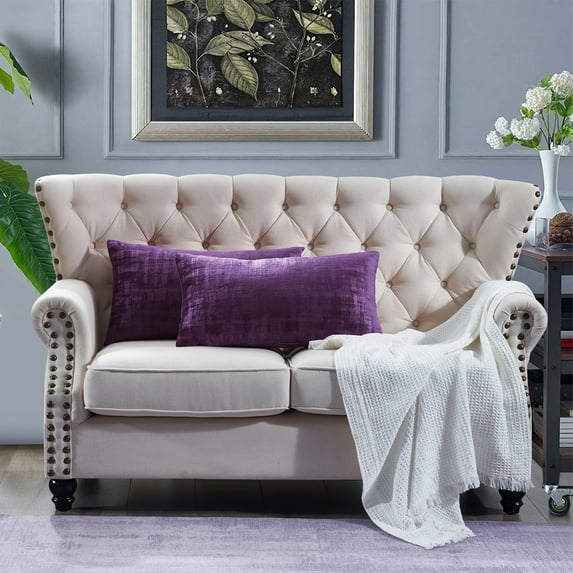Home Soft Things Textured Velvet 2 Piece Pillow Shell Set - Imperial Purple - 14" x 26"