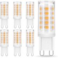 thumbnail image 1 of G9 LED Bulbs, 5W Equivalent to 40W Halogen Base 400lm, Warm White 3000K, 360° Rotation Angle, Not Dimmable, for Ceiling Lighting, Kitchen, 6 Pack [Energy Class F], 1 of 5