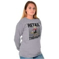 thumbnail image 5 of Popeye Olive Oil Retail Therapy Cute Women's Long Sleeve T Shirt Brisco Brands S, 5 of 6