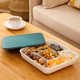 thumbnail image 1 of Caja organizadora de snacks en forma de flor | Almacenamiento de plástico de 5 compartimentos | Tapa transparente para frutos secos, nueces, dulces, golosinas | Plato de servir elegante para fiestas, 1 of 6