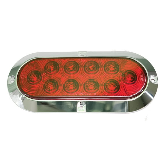 Innovative Lighting 161-4400-7 Oval 6" LED Stop/Turn/Tail Light Red - Black Trim