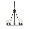 thumbnail image 2 of Matte Black Five Light Chandelier from the Calhoun Collection, 2 of 6