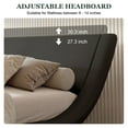 thumbnail image 3 of Amolife King Size Bed Frame with Curved Adjustable Headboard, Faux Leather Upholstered Platform Bed, Black, 3 of 6