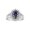 Alexandrite, variant on Rings for Women 14K White Gold Ring Princess Diana Inspired 9X7MM Gemstone & Halo of Diamonds October Pink Ice Jewelry for Women Size 5