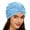 Sky Blue, variant on Pleated Velvet Turban Hat for Women - Soft Stretchy Pre-Tied Head Wrap with Top Knot, Solid Color Headscarf for Daily Wear, Chemo, or Sleep Beige