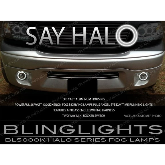 For 1999-2004 Ford F-150 SVT Lightning Harley Davidson Halo Fog Lamps Driving Lights