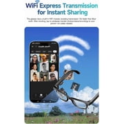 AI Smart Glasses, 800W Camera & 1080P Video, Smart Glasses with Camera and Bluetooth, AI Glasses for Calls & Musi,UV Protection,Anti-Blue Light Glasses Everyday Wear