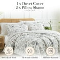 thumbnail image 2 of Southshore Fine Living, Inc. Bayberry Collection Oversized King Duvet Cover Set, Floral Duvet Cover 3-Piece, Two Matching Shams (108 in Wide x 98 in Long), Cream, King/California King, 2 of 8