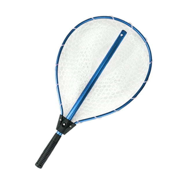 pitrice Filet de Pêche en Aluminium Télescopique Extensible avec Poignée Nouée Mesh Bleu