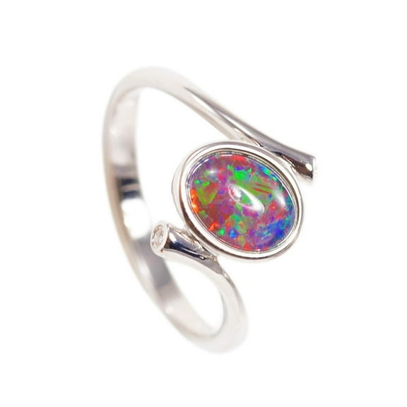 ALLURING MAGESTY STERLING SILVER AUSTRALIAN BLACK OPAL RING