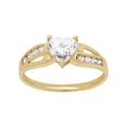thumbnail image 3 of Brilliance Fine Jewelry Cubic Zirconia Heart Ring in 10K Yellow Gold,Size 6, 3 of 5