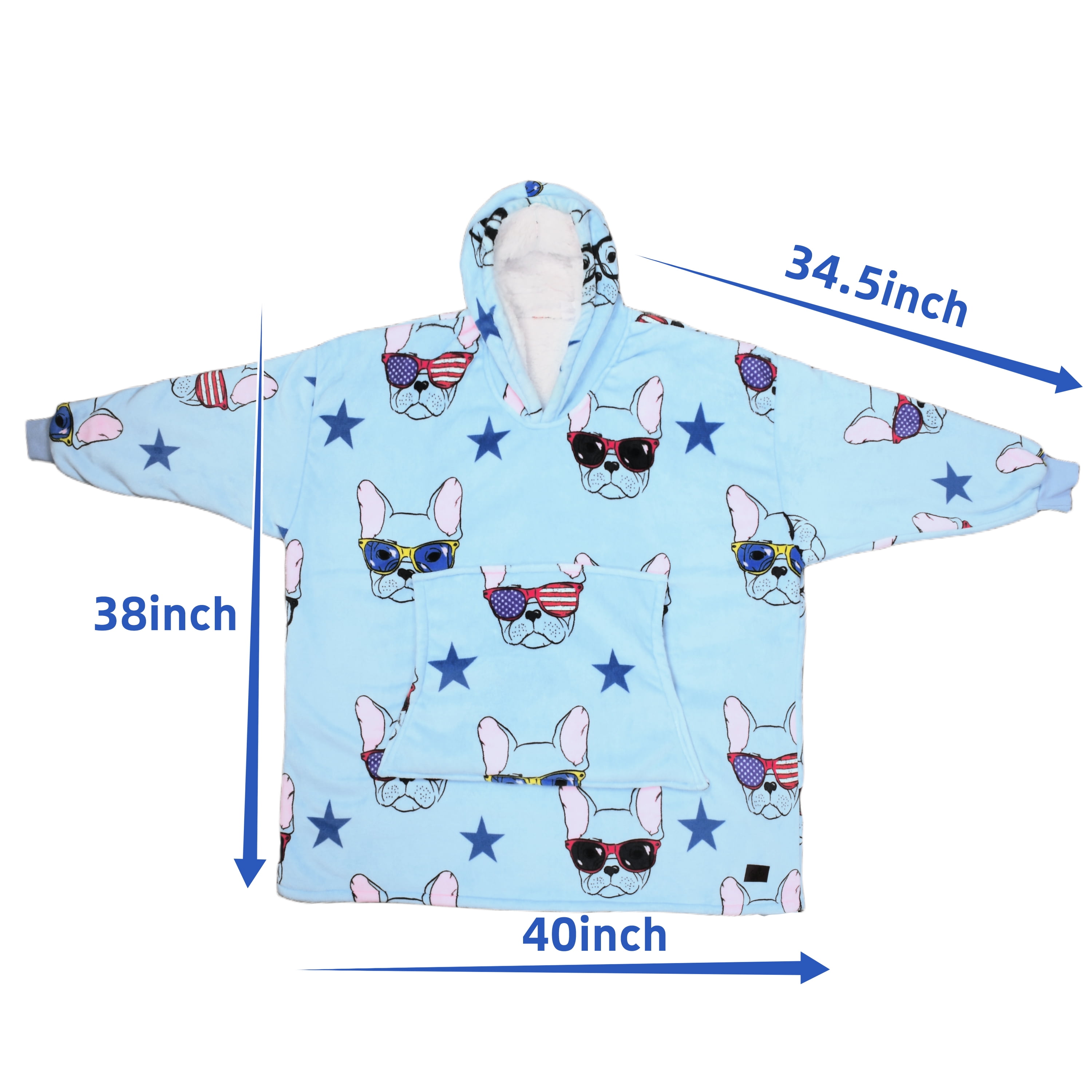 Catalonia Oversized Wearable Blanket Hoodie Sweatshirt, Comfortable Sherpa Lounging Pullover for Adults Men Women Teenagers Wife Girlfriend Gift