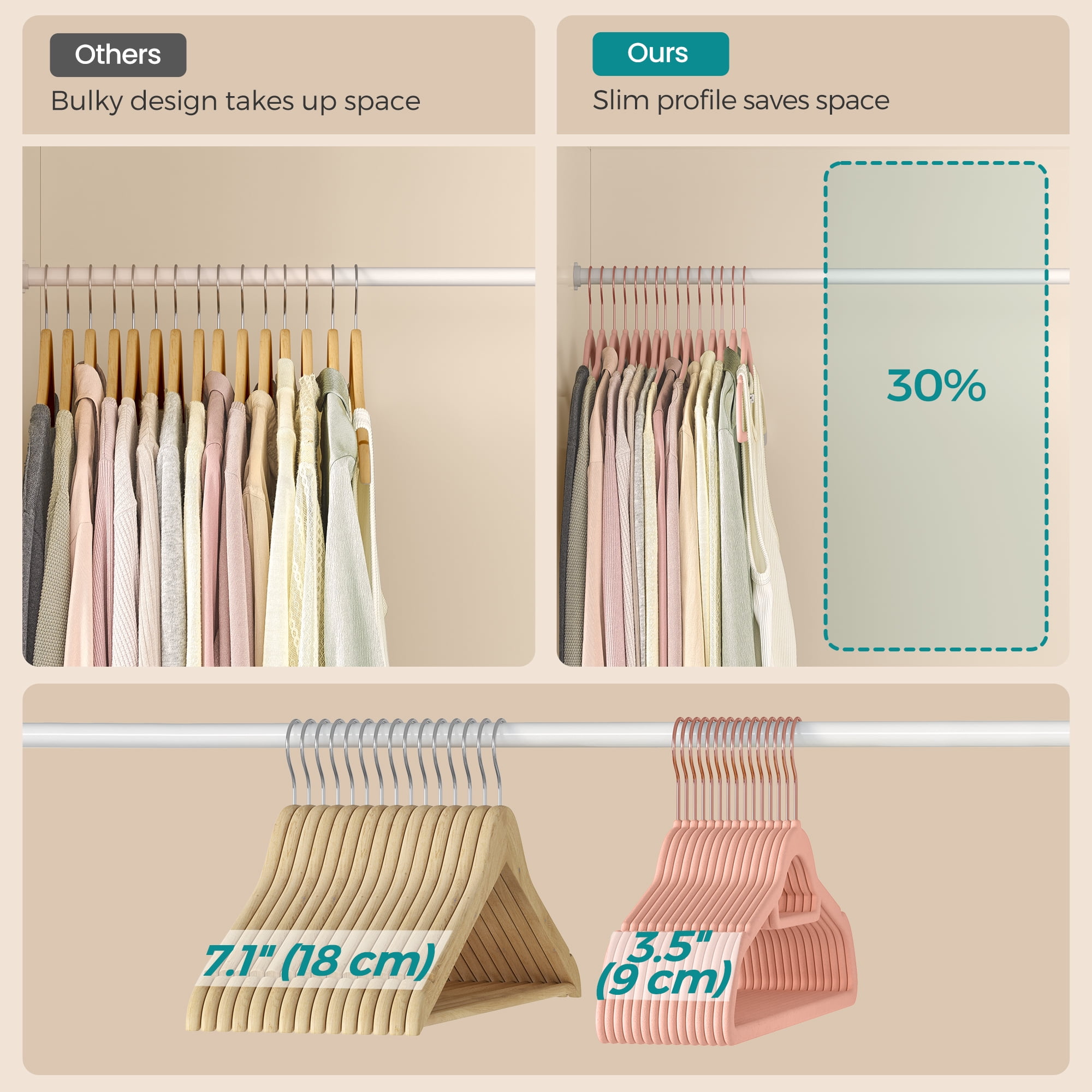 50 Pack Velvet Hangers Coat Hanger with Swivel Hook Non-Slip for Coat Shirt Dress Pants Light Pink